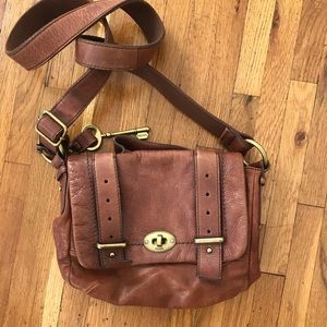 Fossil Brown Leather Crossbody Bag